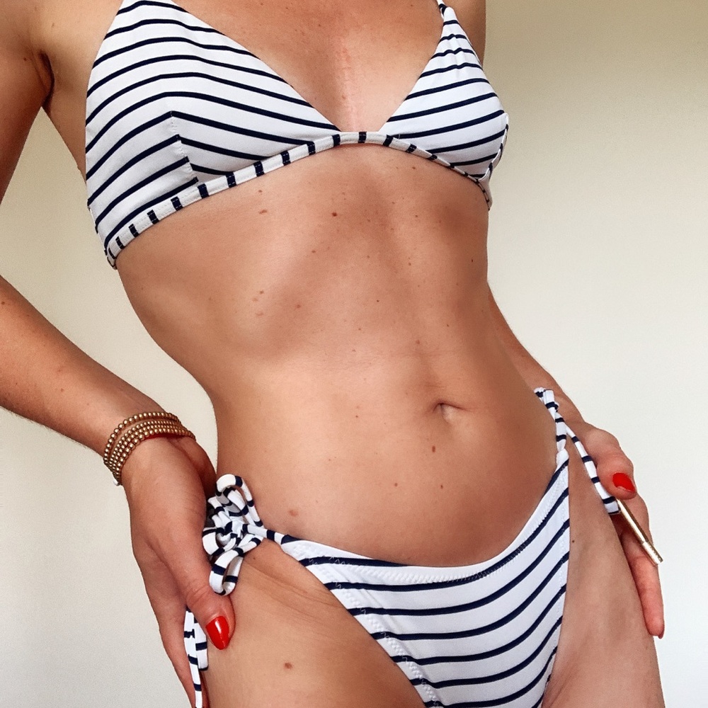 striped 2 piece bikini, size 4/6 (S)